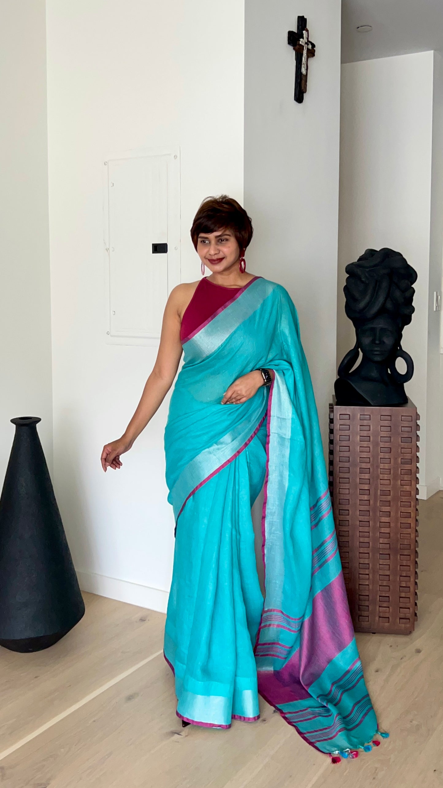 Tina’s Pure Linen Saree