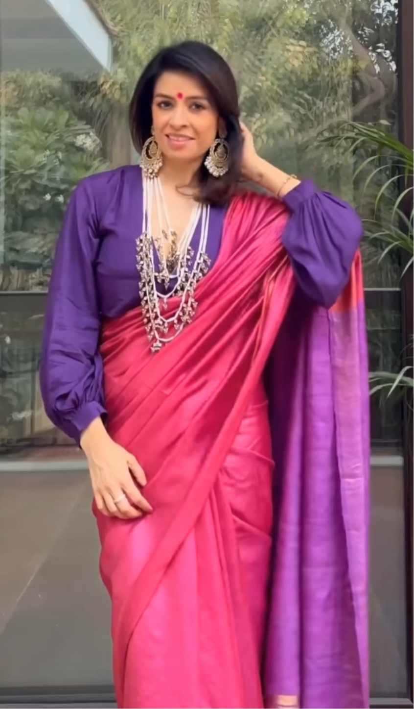 Rishu’s Korean Ghicha Saree