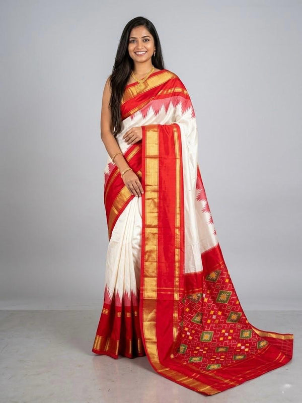 Shreshta – Pochampally Double Ikkat Pure Silk Saree (Silk Mark Certified)