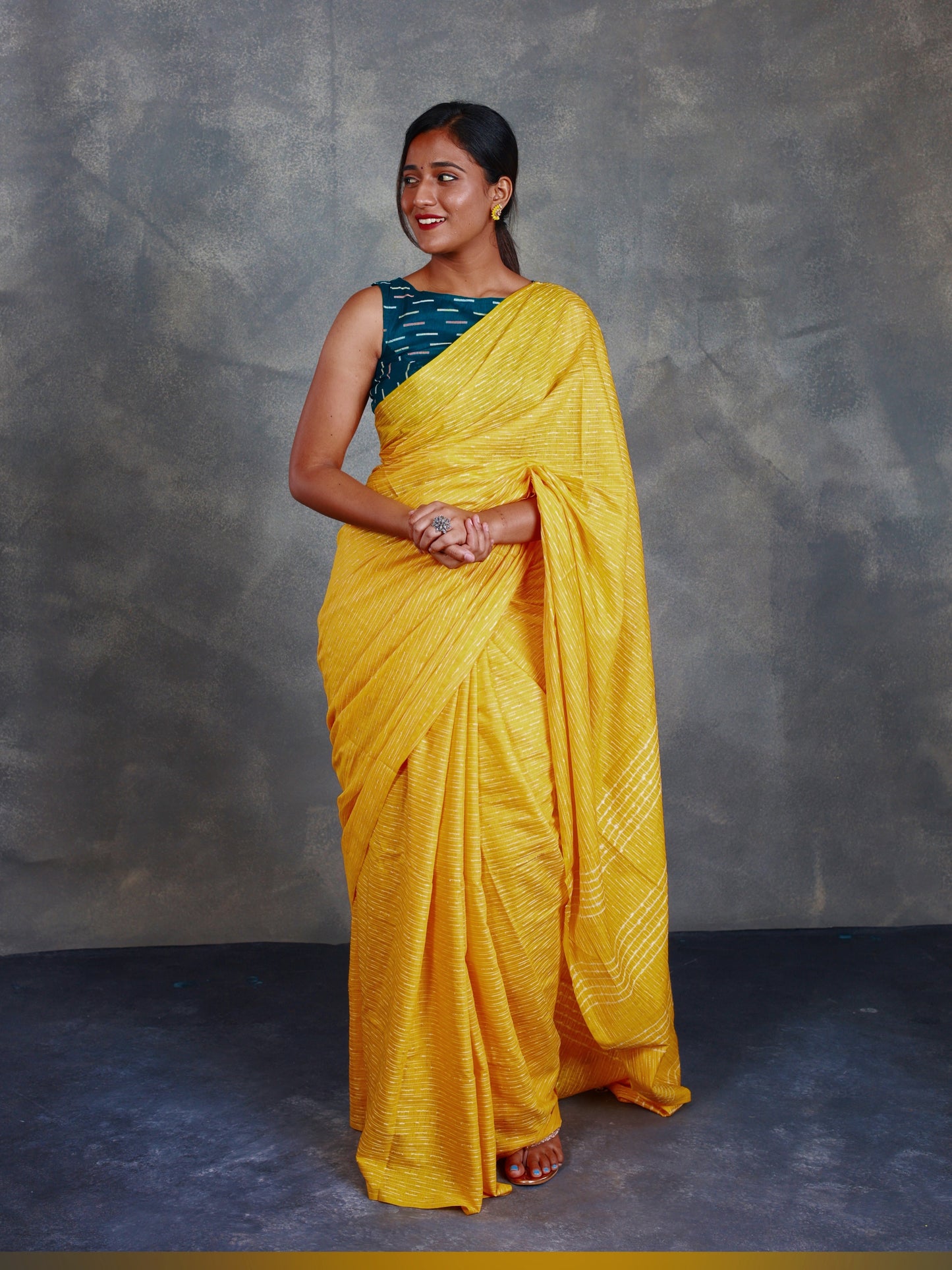 Semi Tussar Yellow - Aditi