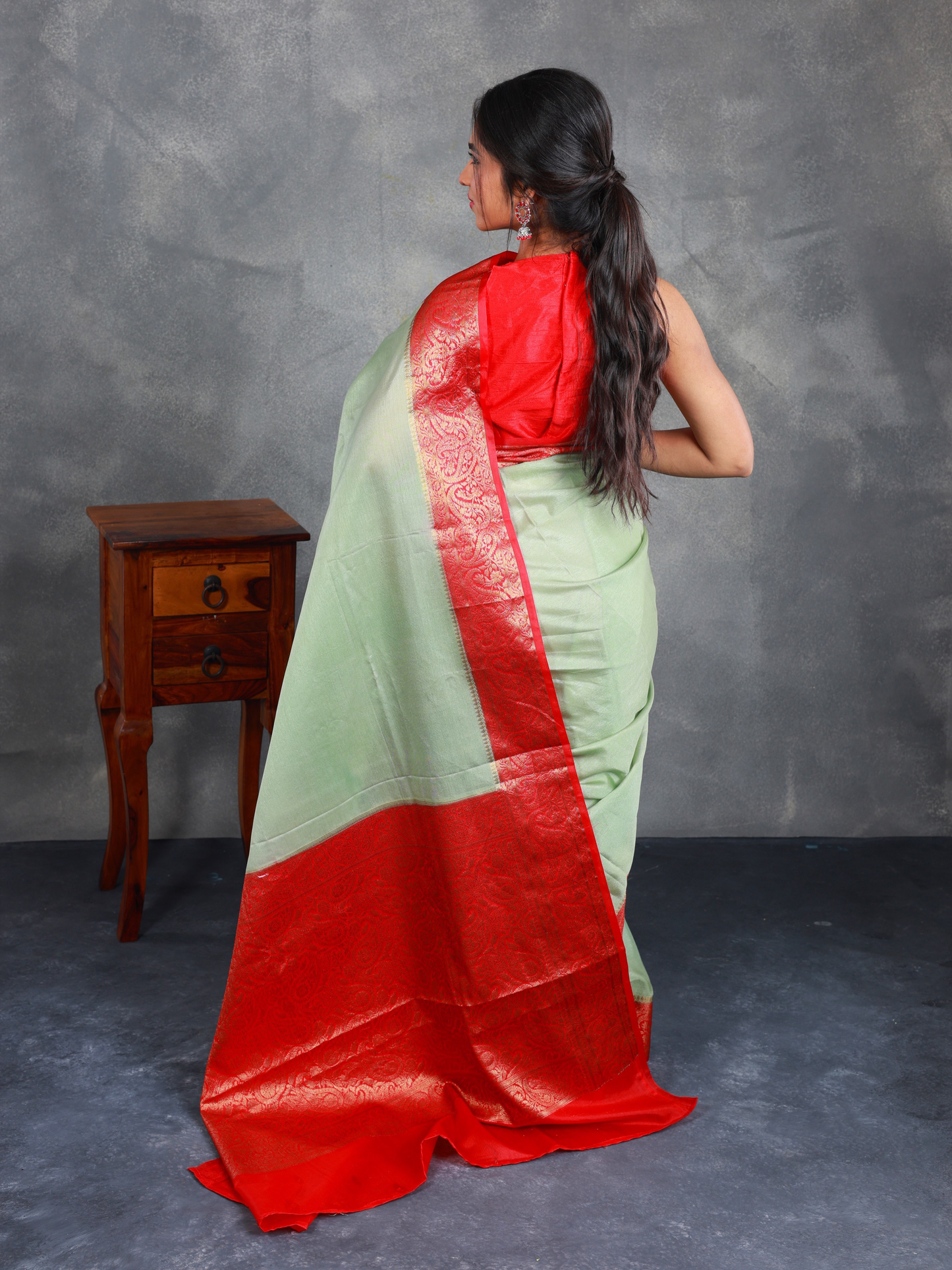 Pastel Green with Red