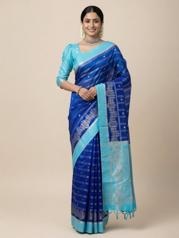 Meera Banarasi Katan Silk Saree with Minakari Border - Thugil