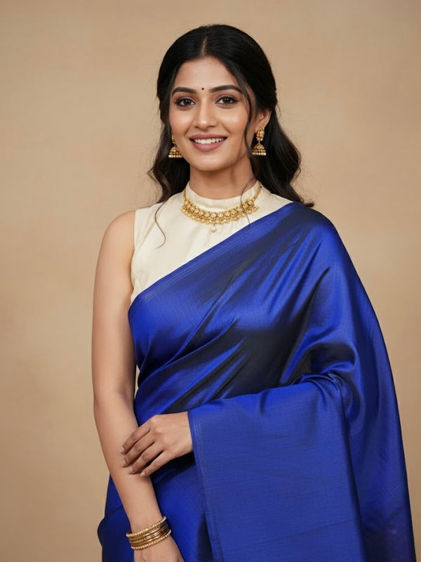 Kanisha Royal Blue Katan Silk Saree - Thugil