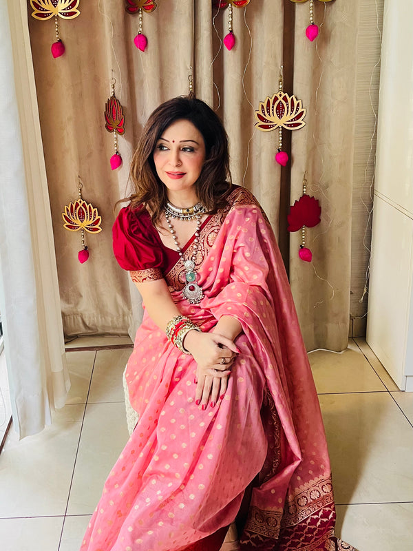 Nilani – Semi Georgette Butta Design Saree with Blouse Piece - Thugil