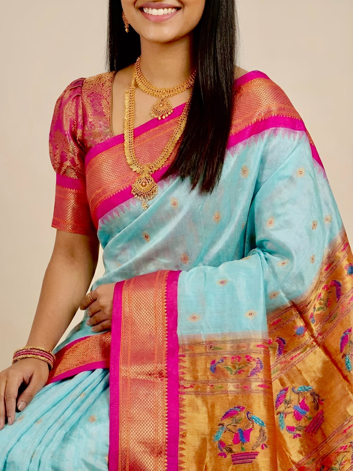 Sahara- Kadiyal Paithani Pure Silk Saree