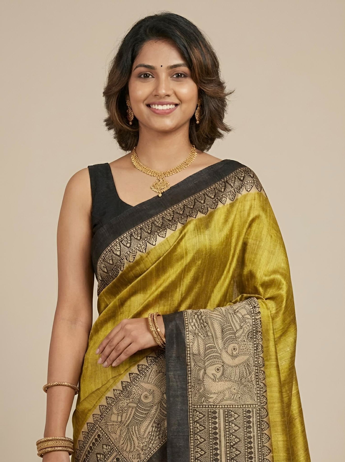 Maryam– Pure Tussar Ghicha Silk Saree (Silk Mark Certified)