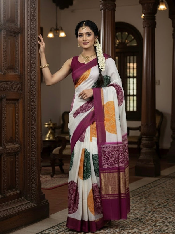 Monica – Pure Modal Silk Saree with Tissue Pallu - Thugil