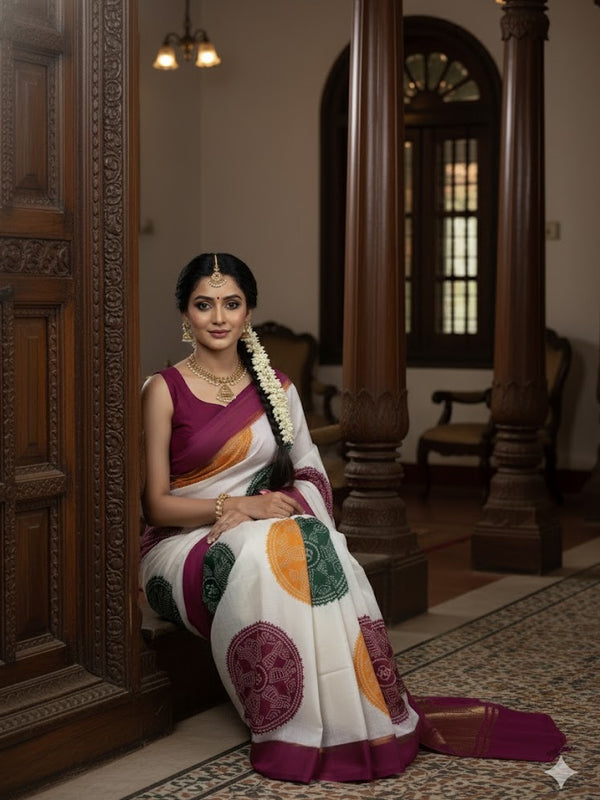 Monica – Pure Modal Silk Saree with Tissue Pallu - Thugil