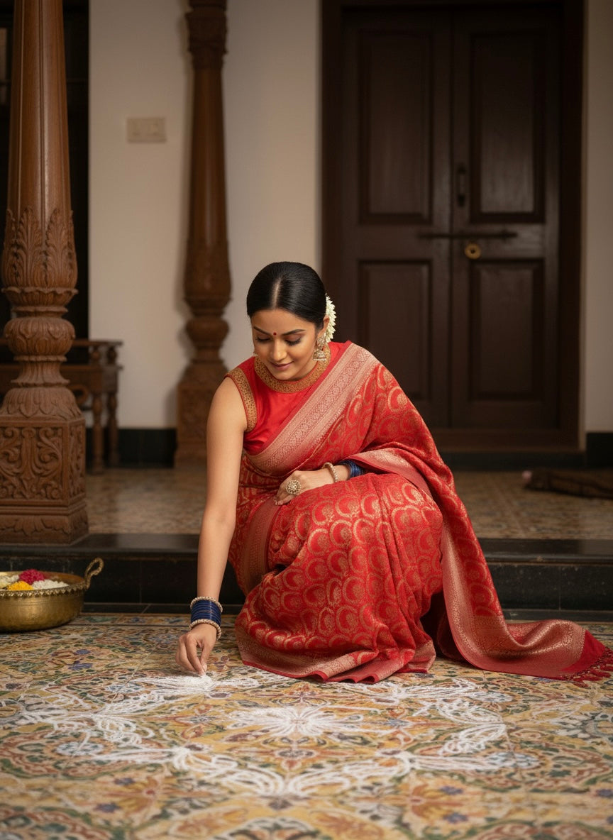 Ishani Pure Banarasi Mashru Silk
