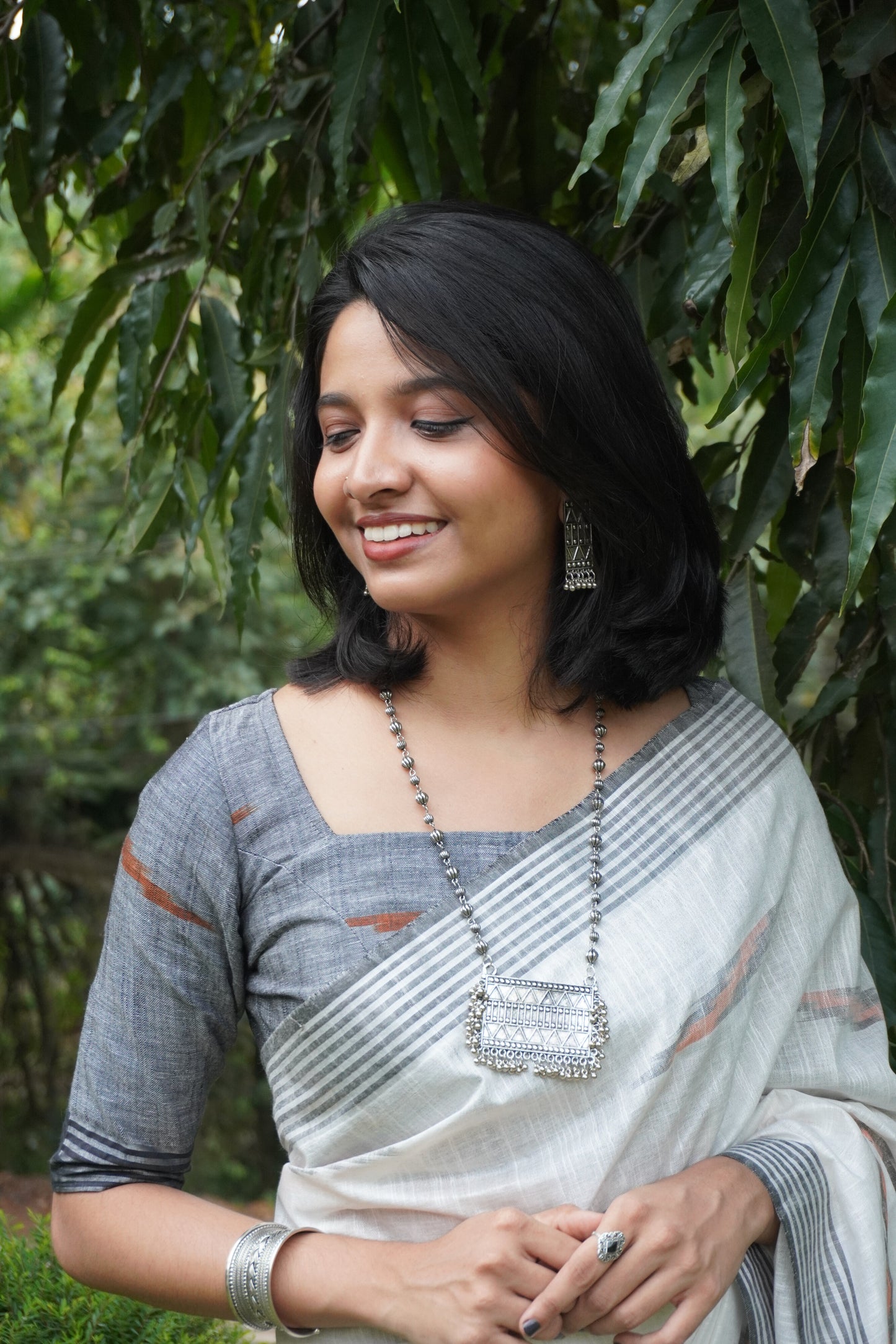 Semi Linen Ikkat Saree
