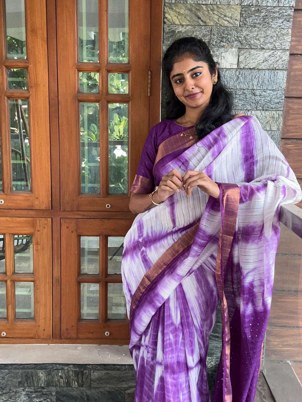 Shibori Semi Tussar Silk - Thugil