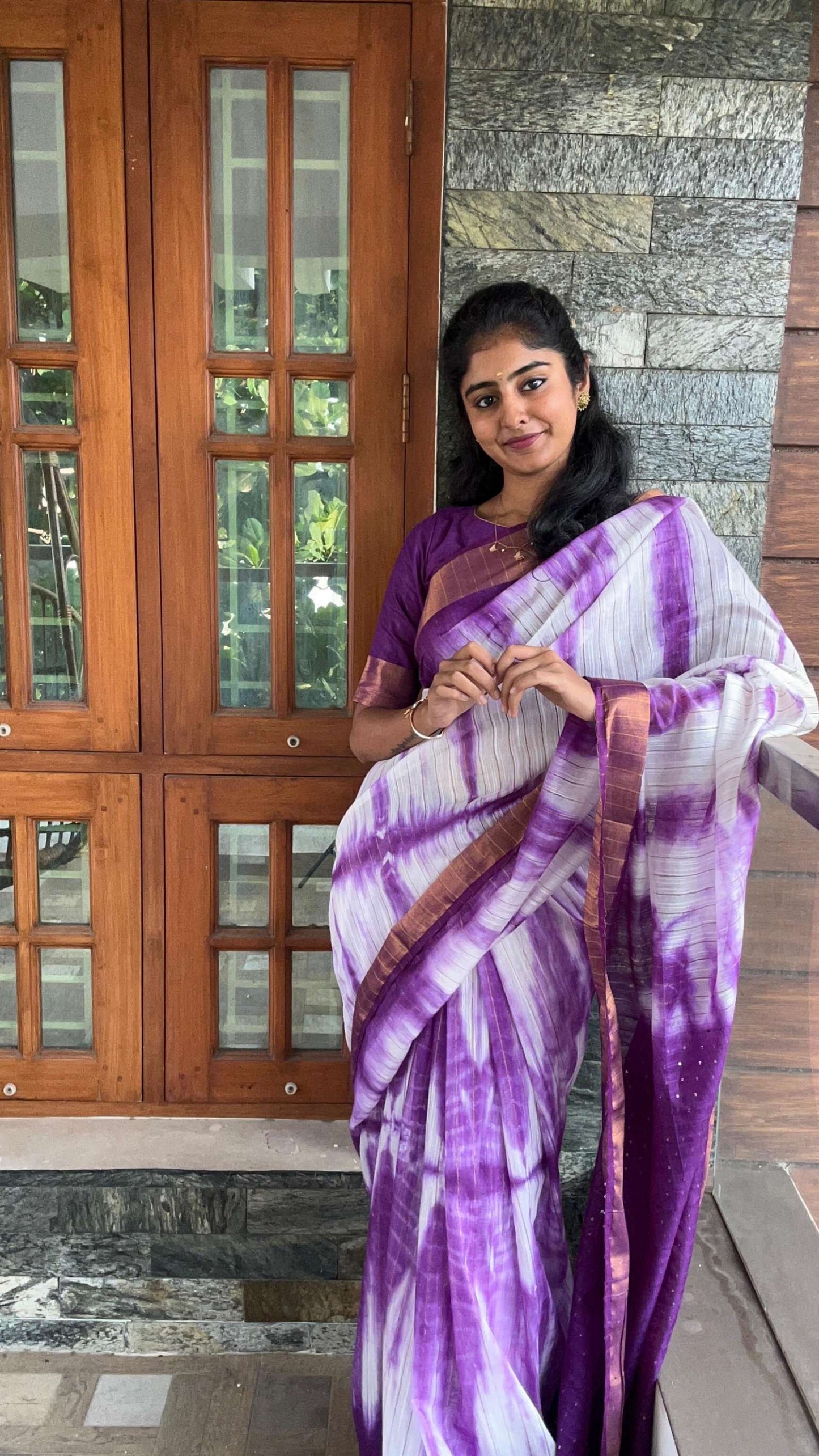 Shibori Semi Tussar Silk