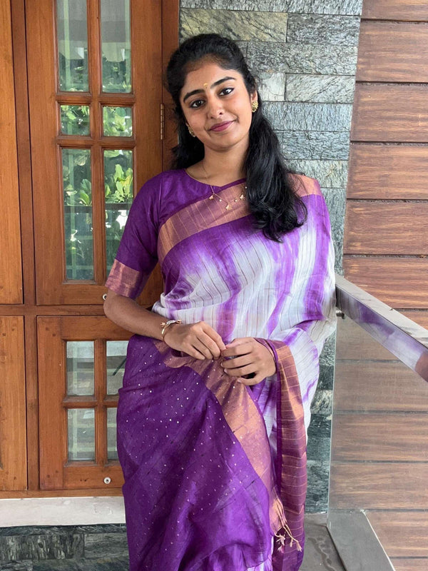 Shibori Semi Tussar Silk - Thugil