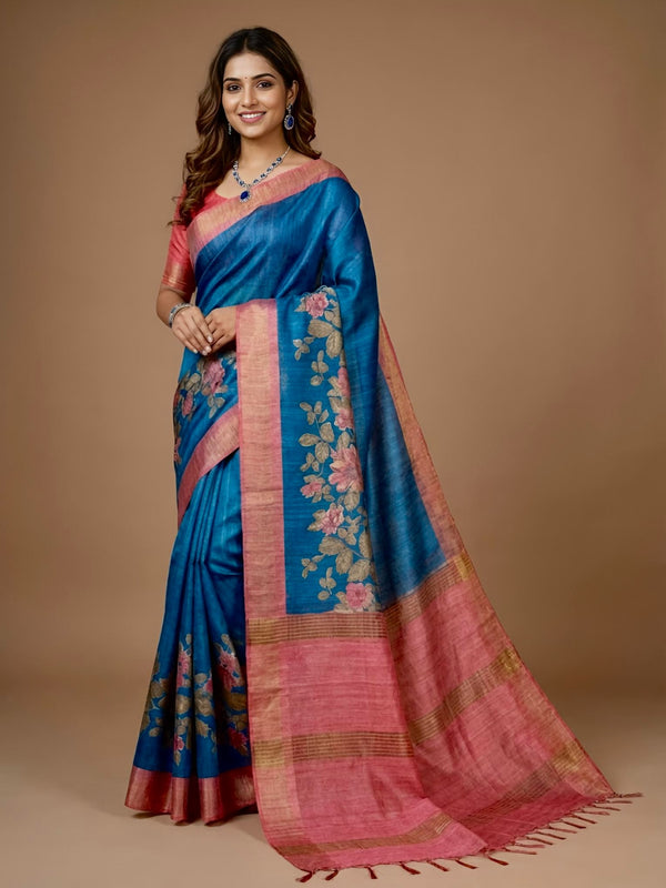 Minmini_Pure Tussar Ghicha Silk Saree(Silkmark certified)