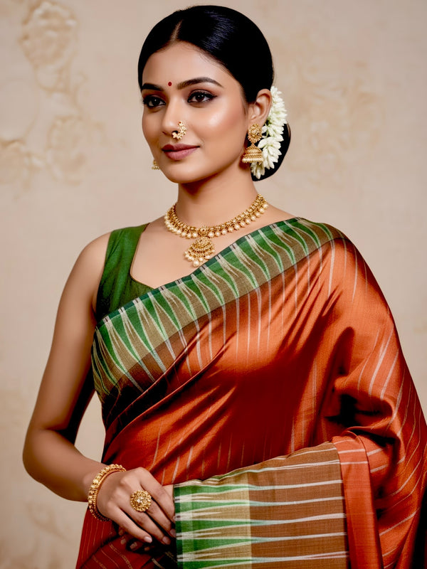 Adhiroobi – Par Kotki Katan Silk Saree-(Silkmark certified)