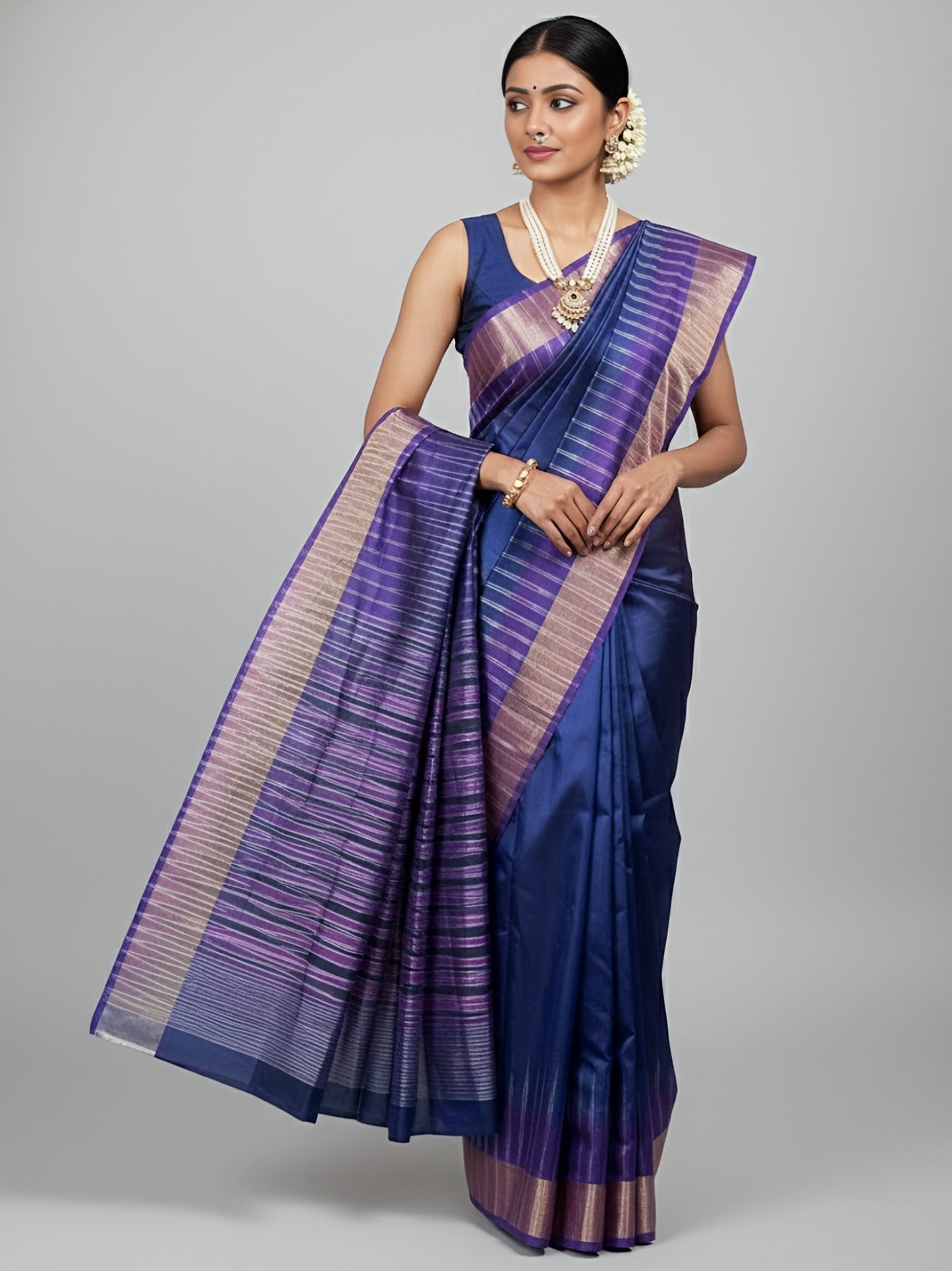 Akhaya – Par Kotki Katan Silk Saree - (Silkmark certified)