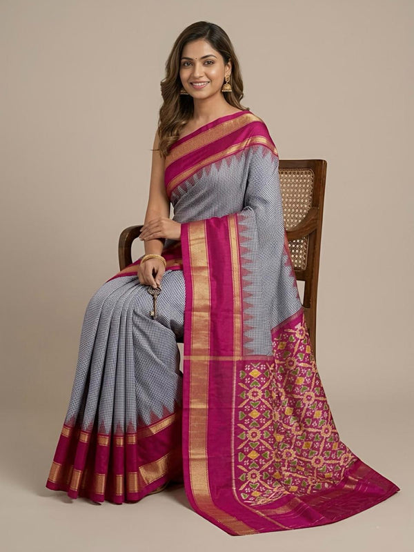 Delna – Pochampally Double Ikkat Pure Silk Saree (Silk Mark Certified)