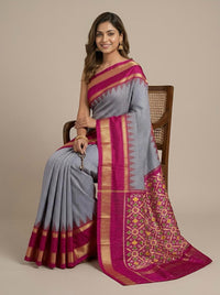 Delna – Pochampally Double Ikkat Pure Silk Saree (Silk Mark Certified)