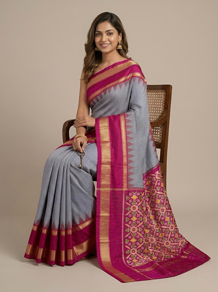 Delna – Pochampally Double Ikkat Pure Silk Saree (Silk Mark Certified)