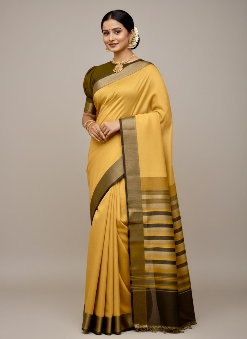 Bhavya -Maheshwari Silk Saree - Thugil