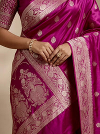 Nedra-Banarasi Handloom Mashru Katan Silk Saree