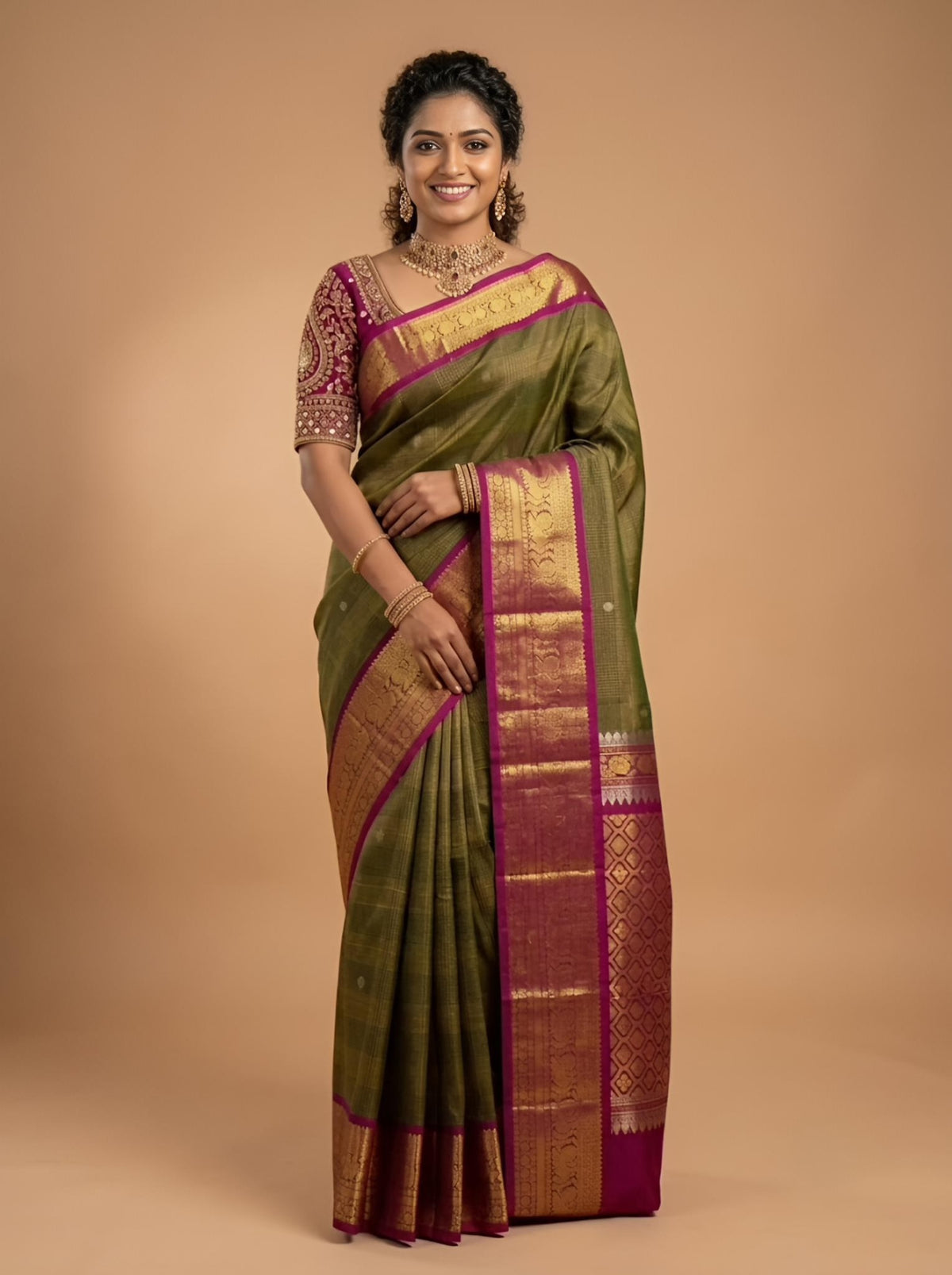 Anurupa-Thirubuvanam Pure Handloom Silk Saree[Silk Mark Certified]