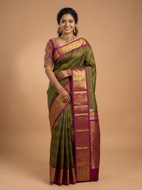 Anurupa-Thirubuvanam Pure Handloom Silk Saree[Silk Mark Certified]