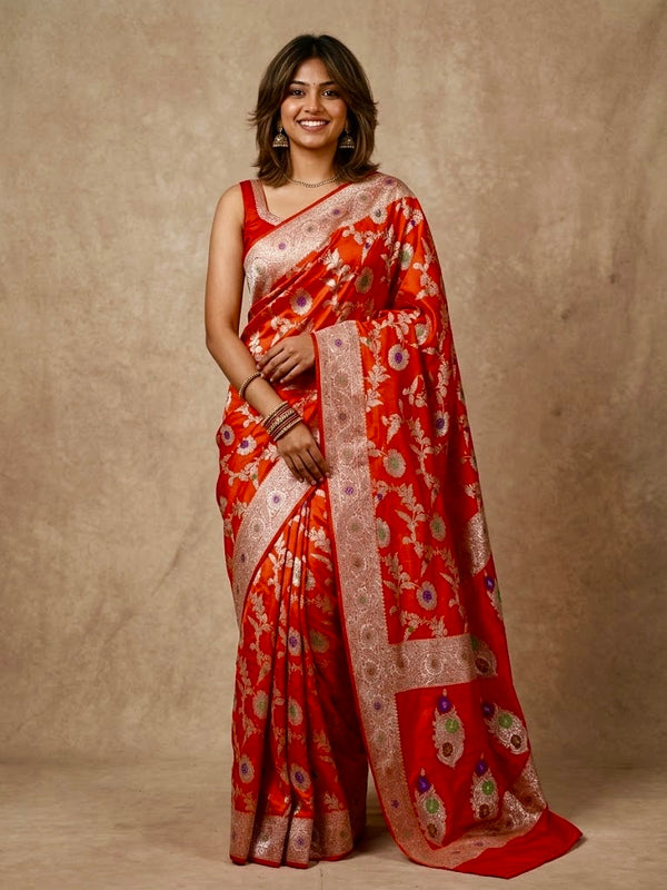 Hameeri-Banarasi Mashru Mina Pure Silk