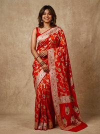 Hameeri-Banarasi Mashru Mina Pure Silk