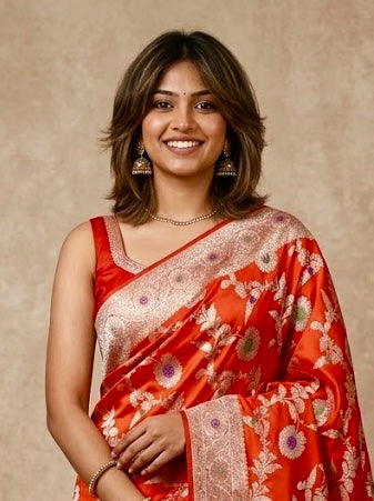 Hameeri-Banarasi Mashru Mina Pure Silk