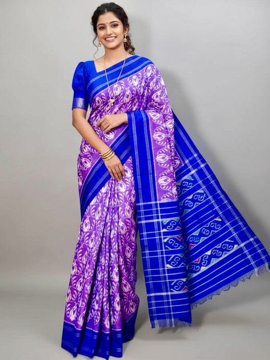 Dilruba – Royal Violet Ikkat Silk Saree