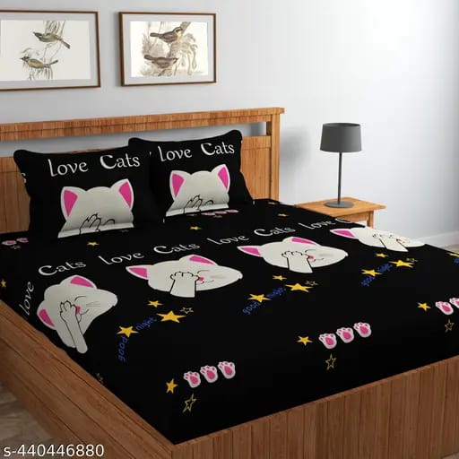 Meenchal  Elastic Fitted Double Bedsheet