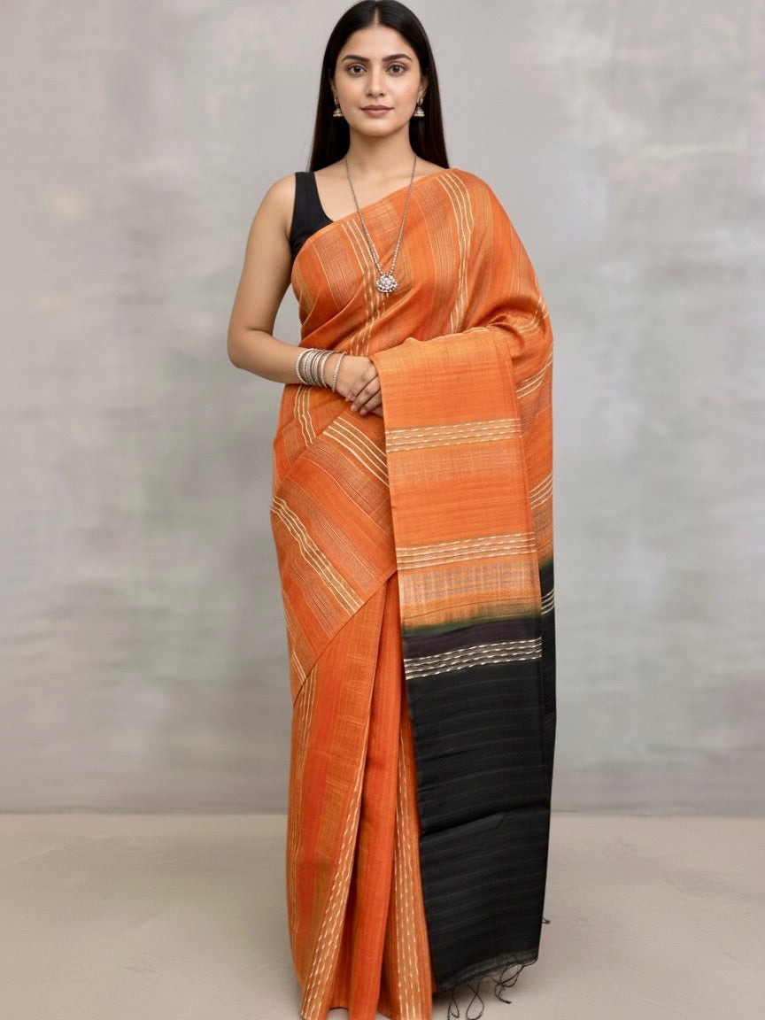 Vamika - Premium Semi Tussar Silk Saree - Thugil