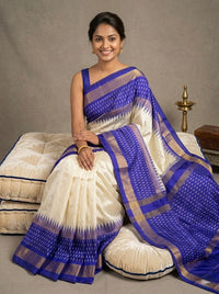 Megan – Pochampally Double Ikkat Pure Silk Saree (Silk Mark Certified)