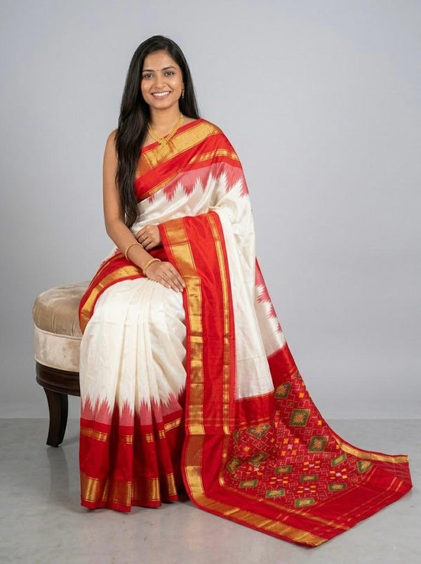 Shreshta – Pochampally Double Ikkat Pure Silk Saree (Silk Mark Certified)