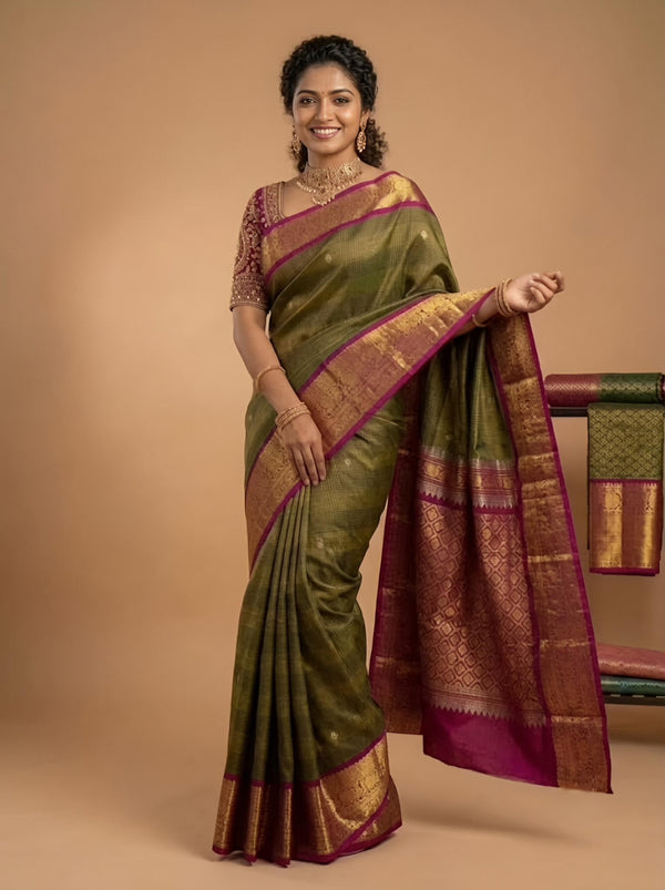 Anurupa-Thirubuvanam Pure Handloom Silk Saree[Silk Mark Certified]