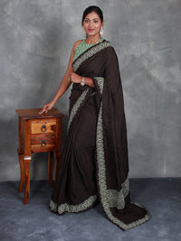Hand Block Printed Muslin Saree - Mayuri - Thugil
