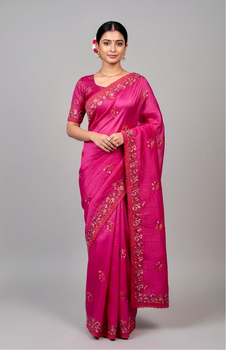 Samaira Soft Gold Crush SAREE - Thugil