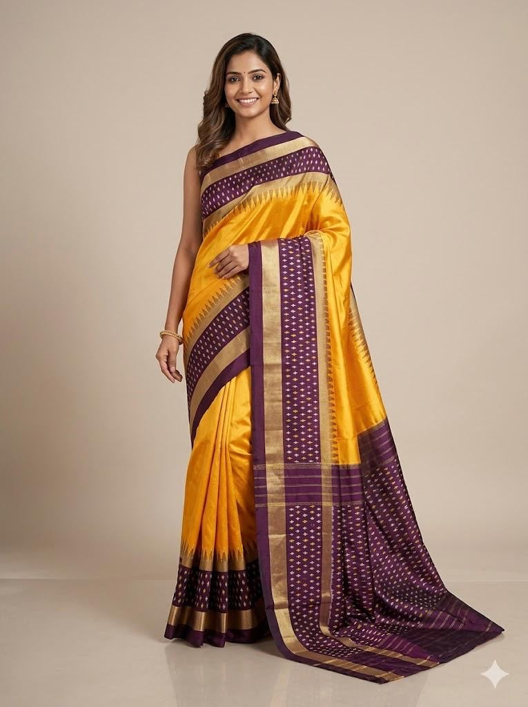 Niranjani – Pochampally Double Ikkat Pure Silk Saree (Silk Mark Certified)