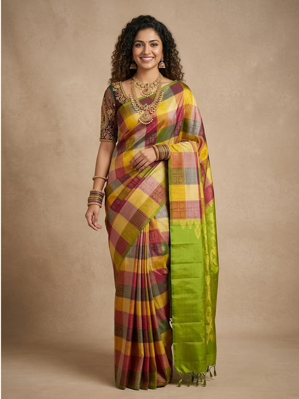 Tara-Pure Handloom  Double Warp Soft Silk Saree[Silk Mark Certified]