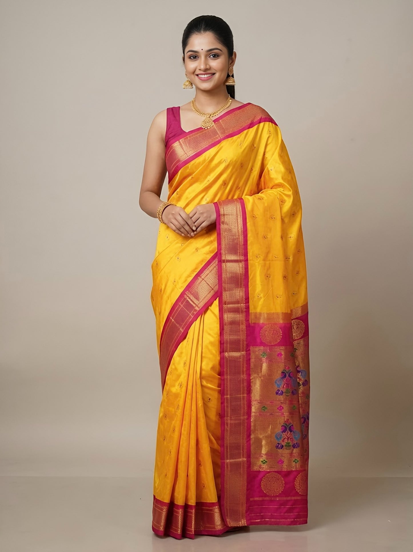 Rani Vaishnavi – Kadiyal Paithani Pure Silk Saree