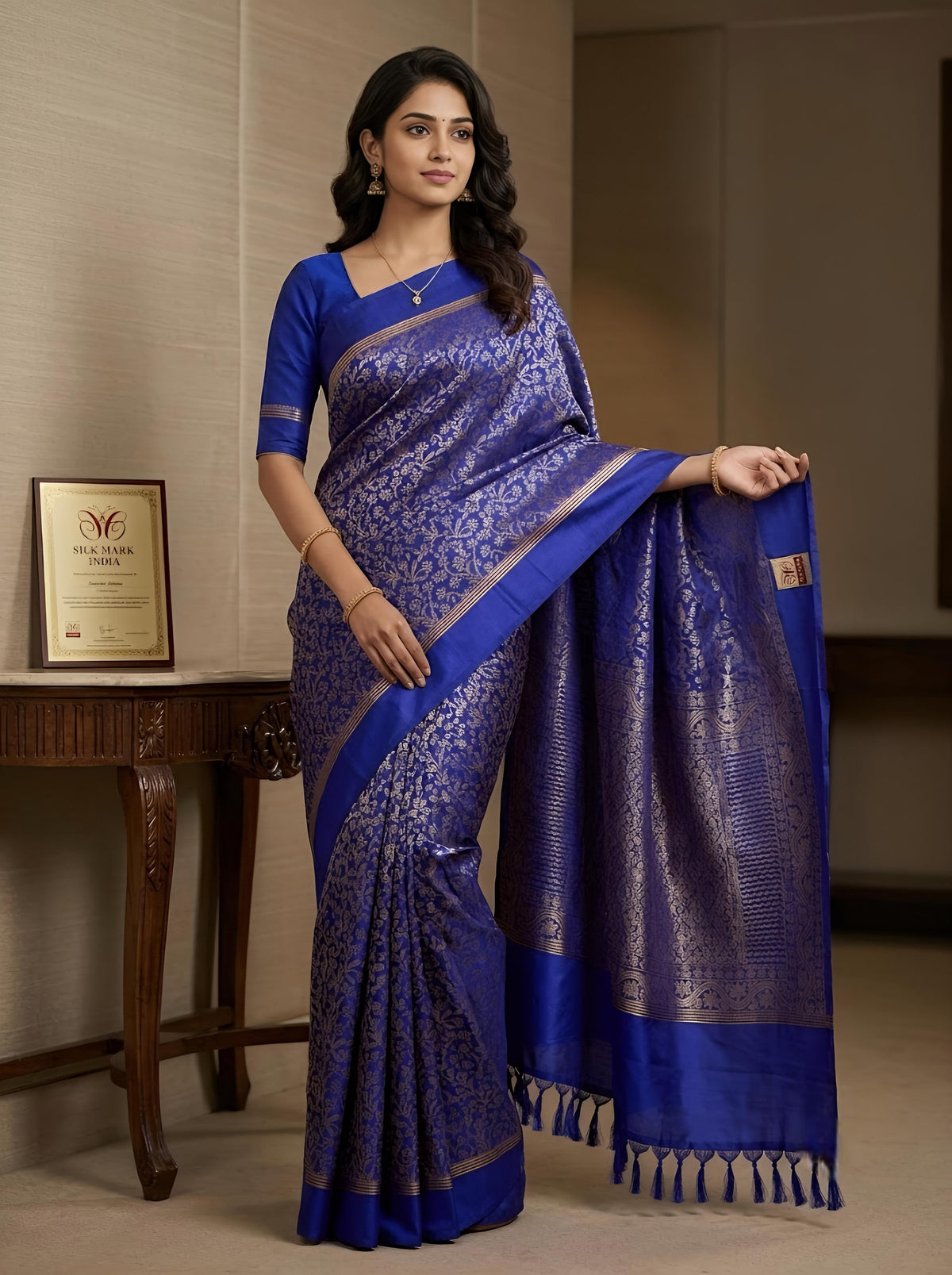 Sarigah -Pure Handloom Double-Warp Soft Silk Saree[Silk Mark Certified ]
