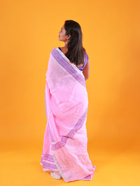 Pure Linen Saree- Gulaab - Thugil