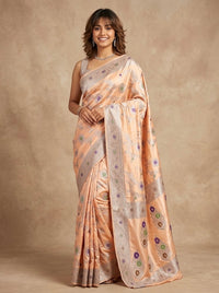 Chinmayee-Banarasi Mashru Mina Pure Silk