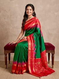 Karthika – Pochampally Double Ikkat Pure Silk Saree (Silk Mark Certified)