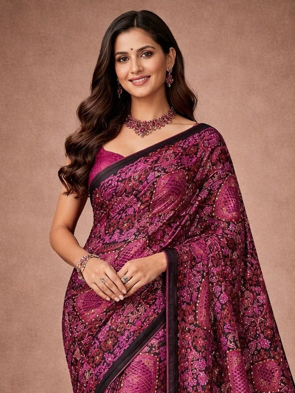 Ahalya-Semi Tussar Chikankari Cutwork Saree