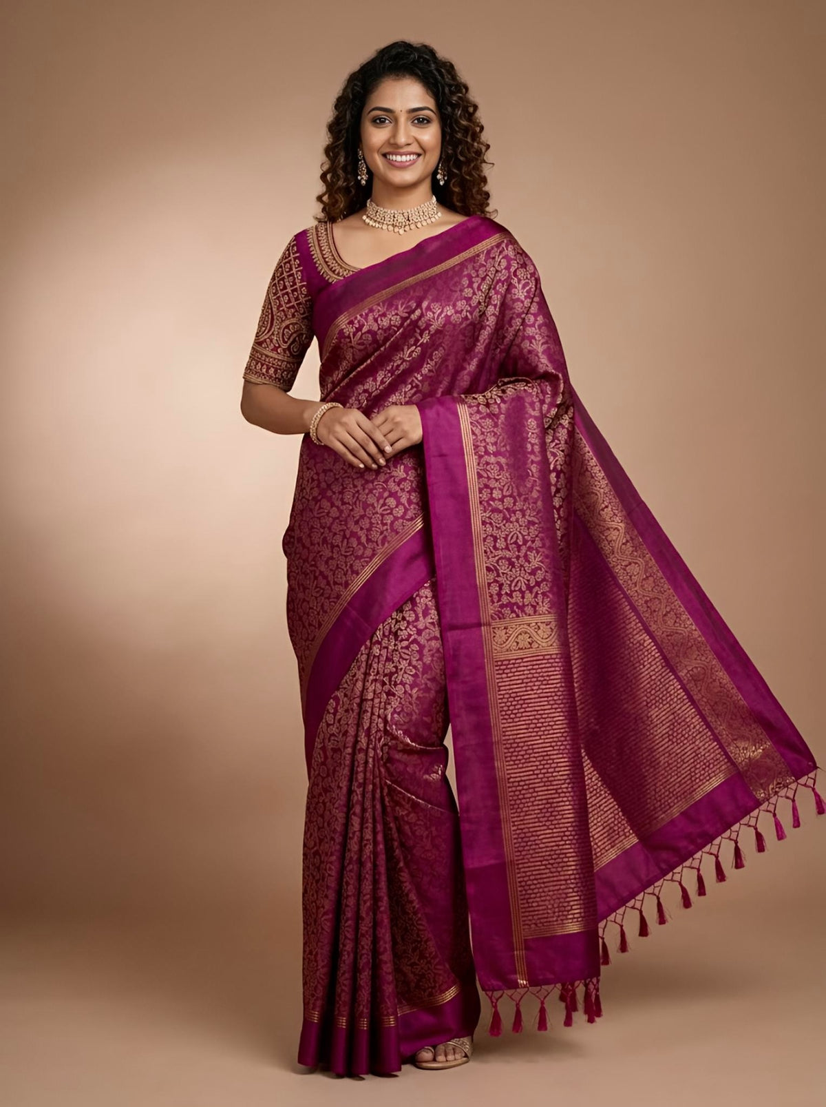 Manjara-Pure Handloom Double-Warp Soft Silk Saree[Silk Mark Certified]