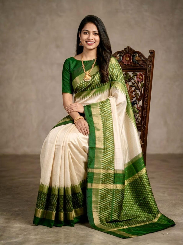 Anushka – Pochampally Double Ikkat Pure Silk Saree (Silk Mark Certified)