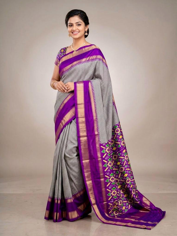 Vinotha– Pochampally Double Ikkat Pure Silk Saree (Silk Mark Certified)