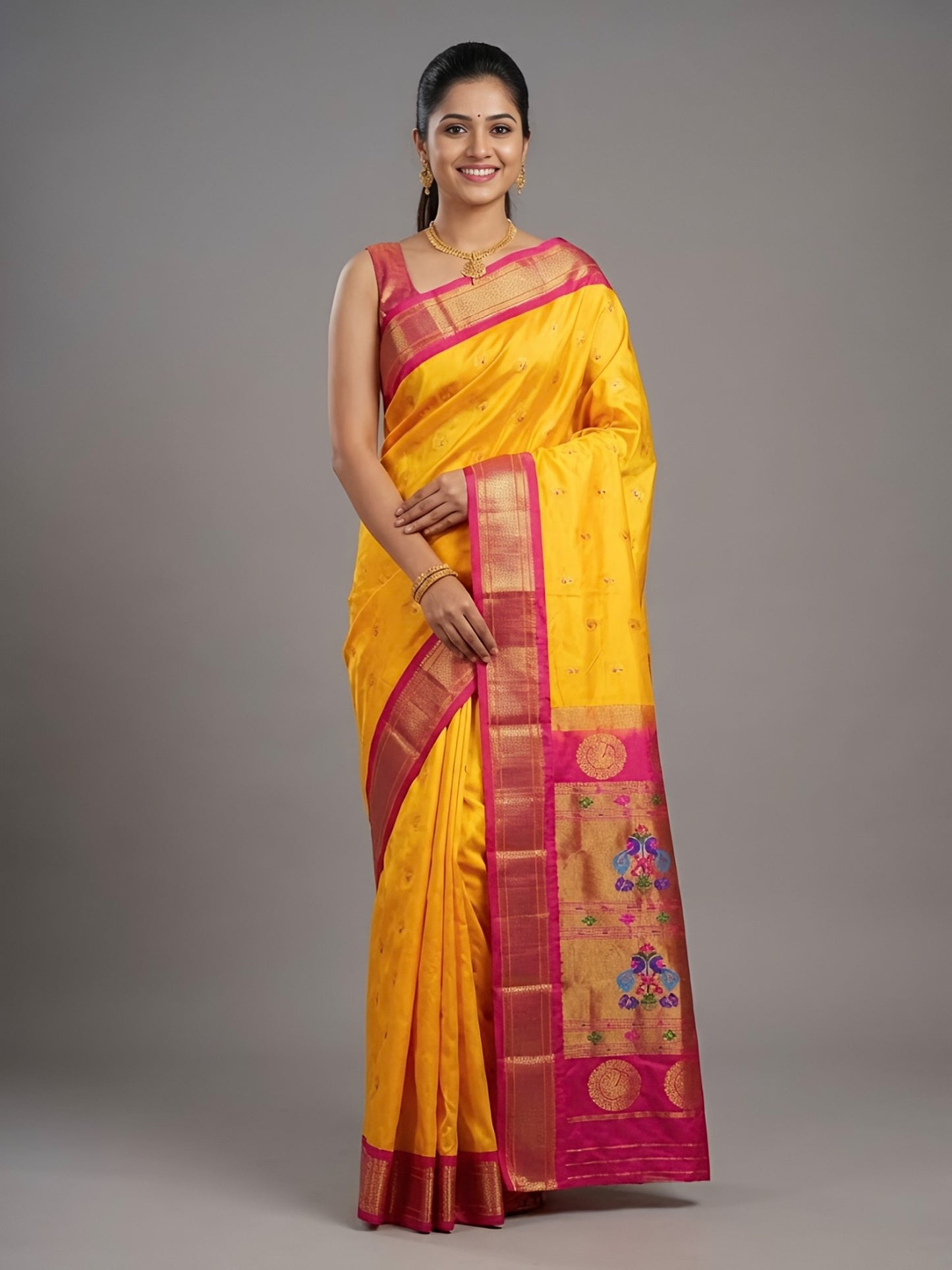 Rani Vaishnavi – Kadiyal Paithani Pure Silk Saree